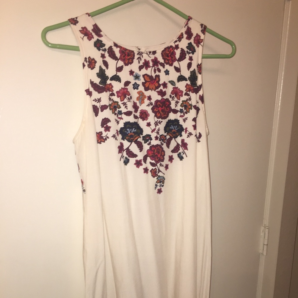 Cream dress with floral print